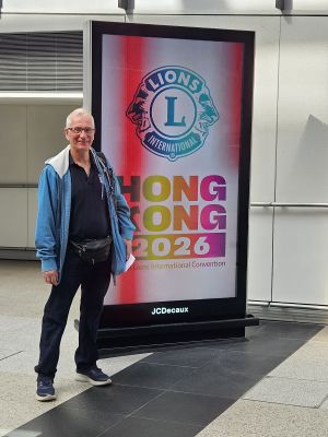 Welcome to International Lions Convention, on all screens around the airport Image