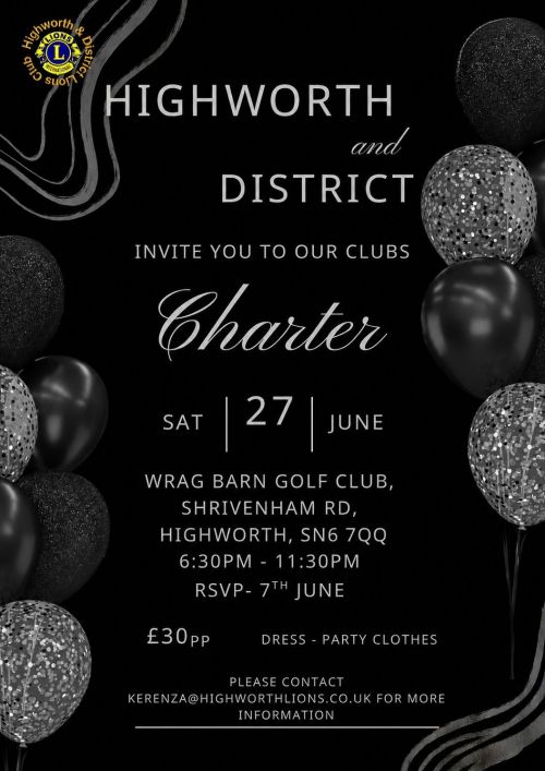 Highworth and District Lions 52nd Charter poster