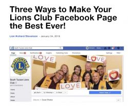 Three Ways to Make Your Lions Club Facebook Page the Best